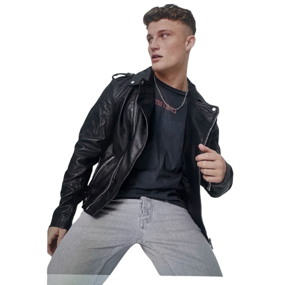 ASOS Black Leather Biker Jacket